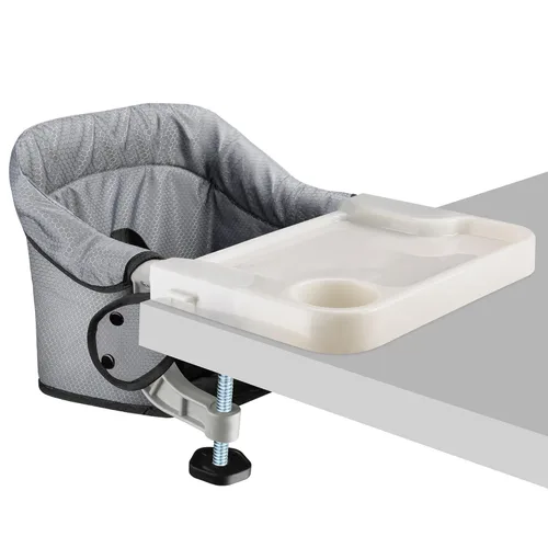 Silla alta de gancho con bandeja de comedor extraíble, silla alta portátil de viaje para bebé, asiento de mesa plegable con clip para 6-36 meses,