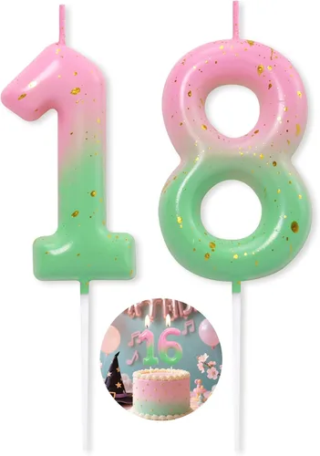 Miniatura 66 de Velas número 2 arcoíris con número 3D de feliz cumpleaños para decoración de fiesta de pastel de cumpleaños, suministros de celebración