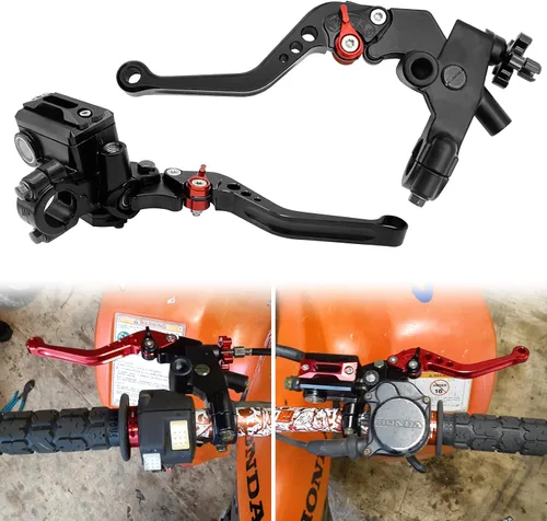 JAVIK Juego actualizado de palanca de embrague y cilindro maestro de freno para manillar de bicicleta universal de 7/8" 22mm compatible con Negro