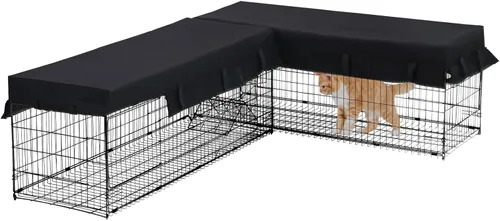 Miniatura 9 de Aivituvin Catio - Casa para gatos con ventana grande para gatos al aire libre, jaula para gatos con poste rascador para gatos, techo de lona, 7