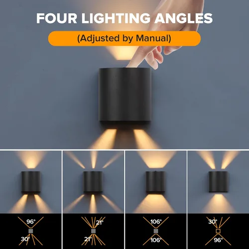 Miniatura 2 de LUTEC Paquete de 2 lámparas de pared LED ascendentes y descendentes ajustables, lámpara de pared moderna de aluminio resistente a la oxidación