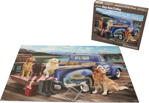 Miniatura 5 de Vermont Christmas Company Dogs Gone Fishing - Rompecabezas de 550 piezas para adultos y familias - Bonitos rompecabezas de perros con piezas