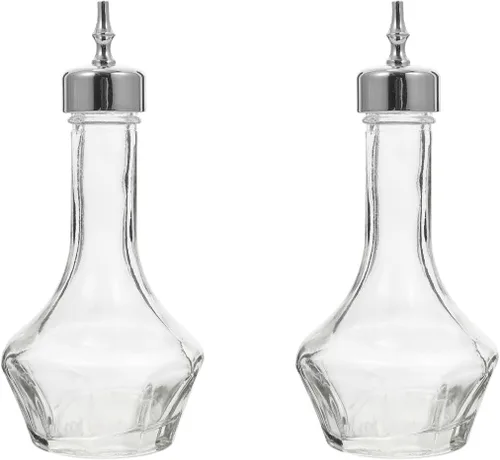 Garneck Glass Shaker - Paquete de 2 botellas de vidrio amargas botella de barman botellas de amargo vintage, coctelera profesional japonesa