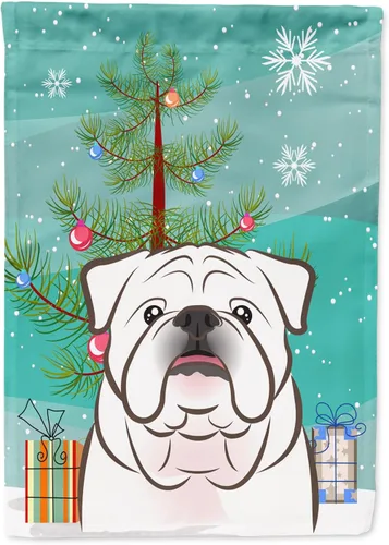 Miniatura 29 de Caroline's Treasures BB1622CHF - Bandera de casa Shih Tzu con árbol de Navidad y gris plateado para porche, grande, para colgar en la pared