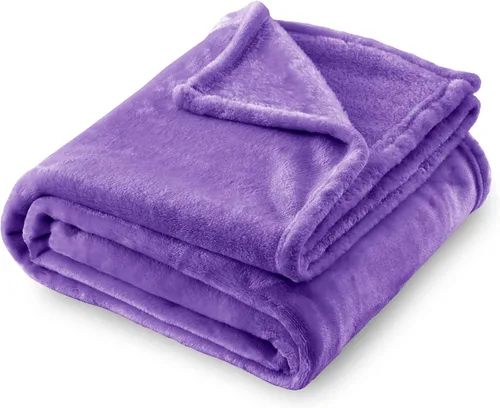 SOCHOW Manta de franela de forro polar, tamaño individual, ligera, súper suave y acogedora para cama o sofá, color morado, 60 x 80 pulgadas
