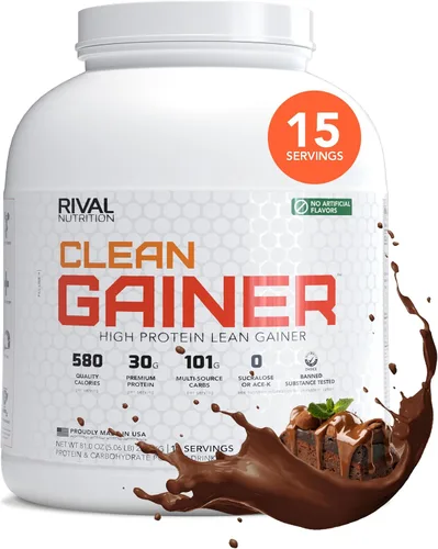 Miniatura 10 de RIVAL NUTRITION Clean Gainer Proteína en Polvo – 2.27KG Caramelo Salado – Alta Proteína para Masa Magra y Ganancia de Peso 550 Calorías, 30g