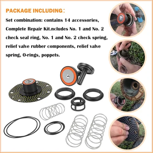 Miniatura 5 de Kit completo de reparación de repuesto para modelos de 1-1/4" a 2" 975XL y 975XL2, incluye poppets, resortes, asientos y más