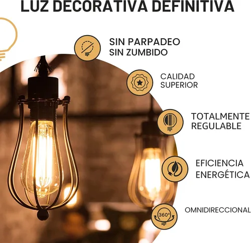 Miniatura 8 de Bombillas Edison incandescentes vintage de 60 W