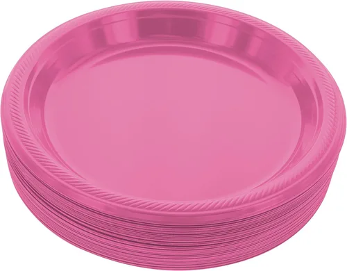 Miniatura 17 de Amcrate Platos desechables de plástico, negro, 10.4 pulgadas, fuertes y resistentes para fiestas, cenas, vacaciones, picnic, viajes, paquete de 50