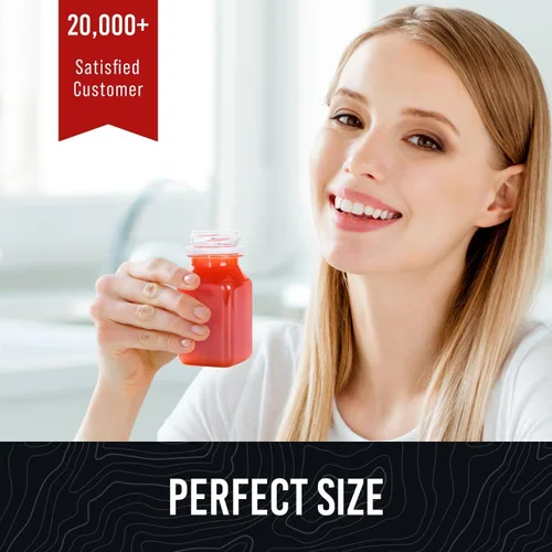 Miniatura 4 de Norcalway 10 botellas de plástico de 2 onzas con tapas – Ginger Shot – Apto para congelador, a prueba de fugas, sin BPA, botellas de viaje pequeñas