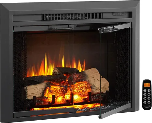 Miniatura 13 de LegendFlame Damon - Inserto eléctrico para chimenea de 30 pulgadas con kit de embellecimiento, puerta de vidrio y pantalla de malla, calentador
