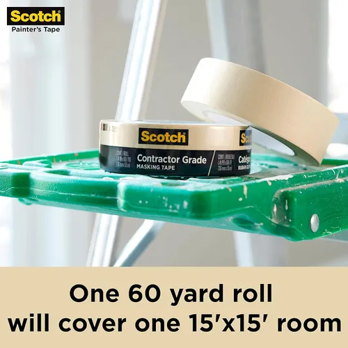 Miniatura 11 de Scotch Cinta de enmascarar grado contratista, 2.38 cm x 54.95 mts (0.94 pulgadas x 60.1 yardas) (540 yardas en total), 2020, 9 rollos
