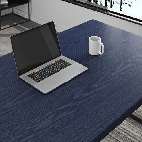 Miniatura 4 de Livelynine Papel tapiz de madera azul de 15.8 x 394 pulgadas para gabinetes de cocina, papel de contacto de madera azul marino, papel adhesivo