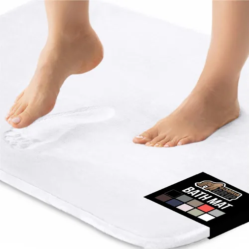 Miniatura 10 de GORILLA GRIP Alfombras de Baño de Espuma Viscoelástica, Tapetes de Baño de Terciopelo Suave y Absorbente, Puntos Duraderos en la Parte Inferior