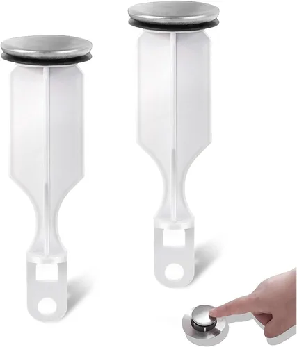 (Paquete de 2) Tapones emergentes para lavabo de baño - con acabado de níquel cepillado - Se adapta a la mayoría de diseños de tapones emergentes de