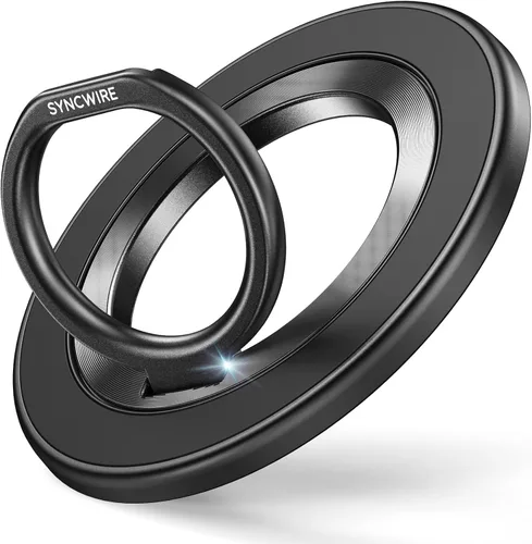 SYNCWIRE - Soporte magnético con aro para MagSafe, rotación de 360 grados, agarre y soporte para teléfono, aro para dedo, doble imán, compatible con