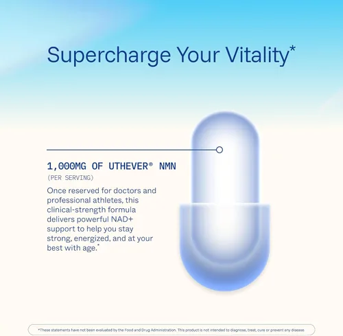 Miniatura 4 de ProHealth NMN Pro 1000 (60 Cápsulas) Uthever® NMN clínicamente estudiado. Precursor de NAD+ para energía celular, apoyo mitocondrial