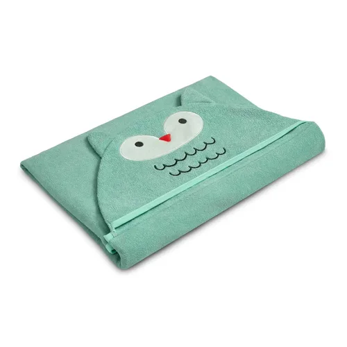 Miniatura 6 de Delta Children Toalla de baño con capucha para niños con bolsillos, súper suave y absorbente, gran regalo para niños y niñas, búho verde azulado