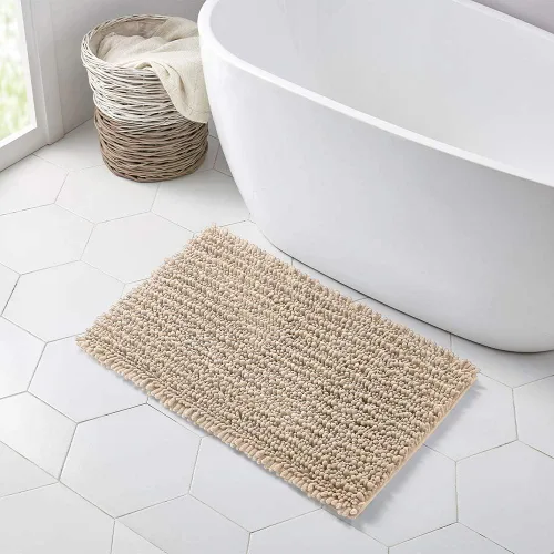 Miniatura 40 de Walensee Alfombra de baño antideslizante (24x17 pulgadas, rosa polvoriento) absorbente de agua, súper suave, lanuda de felpilla, lavable a máquina