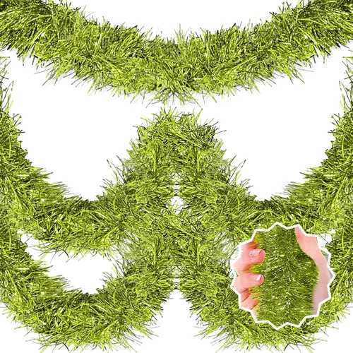 Miniatura 11 de Guirnalda de Oropel de Navidad Negra de 50 Pies, Pancarta de Giro de Papel Metálico, Serpentinas de Oropel Colgantes para Pared, Telón de Fondo