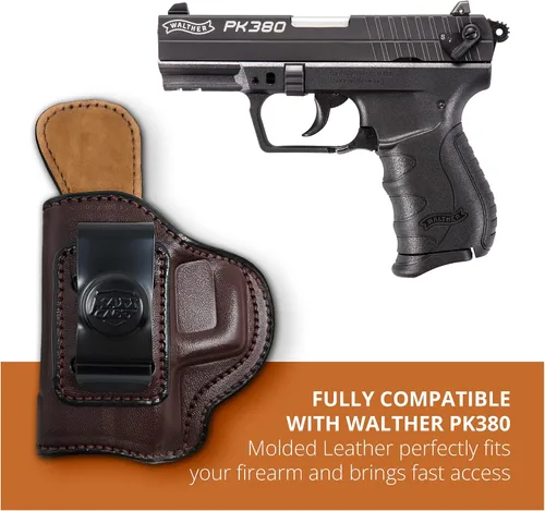 Miniatura 6 de PH - Funda de cuero genuino para pistola Walther PK380, funda de cuero táctica Iwb, funda de cuero oculta, cómoda apéndice de transporte diario