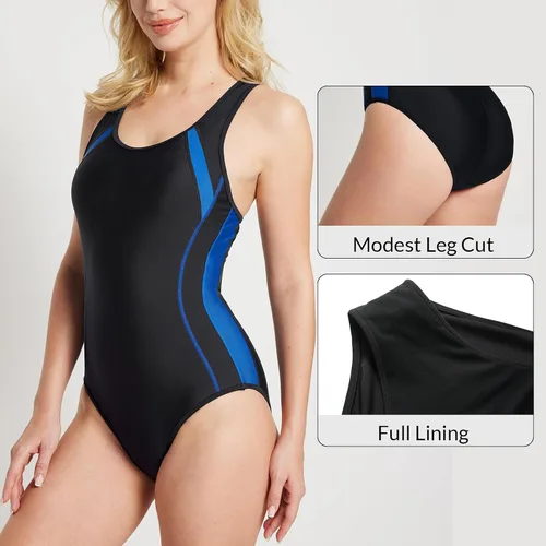 Miniatura 4 de BALEAF Traje de baño deportivo de una pieza con espalda cruzada para mujer