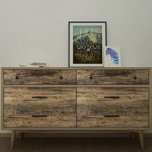 Miniatura 7 de 3yecao 16"×197" Papel tapiz de madera marrón vintage grueso, para pelar y pegar, rústico, impermeable, azul grisáceo, grano de madera sintético