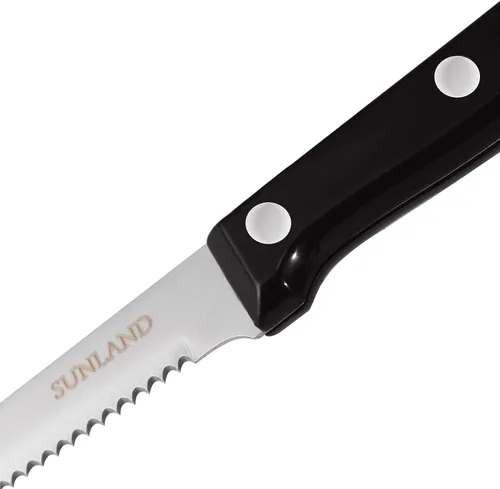 Miniatura 8 de SUNALND - Juego de 8 cuchillos para carne, con borde dentado y triple remachado