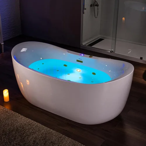 Miniatura 18 de WOODBRIDGE Bañera combinada de remojo climatizada de 72 "x 35-3/8" con chorro de agua y burbujas de aire con panel de control LED, BJ400 Drenaje