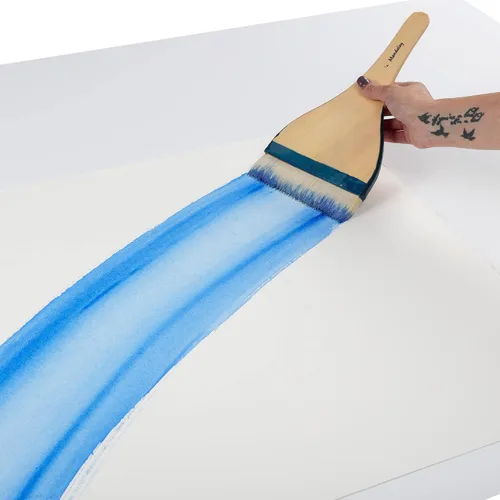Miniatura 3 de Creative Mark Mandalay - Cepillo profesional de merluza para cabello de cabra – Brocha de pintura de 1-1/2 pulgadas de ancho con mango de paleta