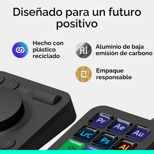 Miniatura 10 de Logitech MX Creative Console, 9 teclas LCD personalizables, accesorios Stream Deck, dial de control para diseño gráfico, Adobe, Zoom, Spotify
