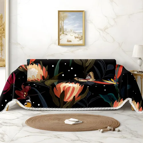 Miniatura 13 de White Cats - Funda de sofá con estampado de gatos negros, fundas para sofá y sillón, resistente a las manchas, protector universal de muebles