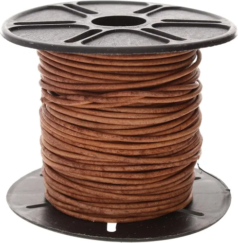 Miniatura 125 de The Beadsmith Cordón de cuero – Negro – Bobina de 0.039 in – 5 yardas/14.8 ft – Tanga de cuero indio ideal para trenzar, cuentas, collares, cordones