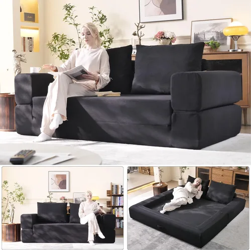 Miniatura 10 de Sofá seccional modular de 108" — Sofá nube de gran tamaño con chaise en forma de L, seccional modular tapizado de 3 asientos para sala de estar