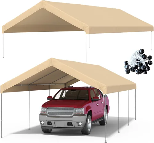 Miniatura 8 de Pared lateral de repuesto para toldo de cochera de 20 x 6.6 pies, se adapta a cochera de 10 x 20, 12 x 20, 20 x 20 pies con ventanas enrollables