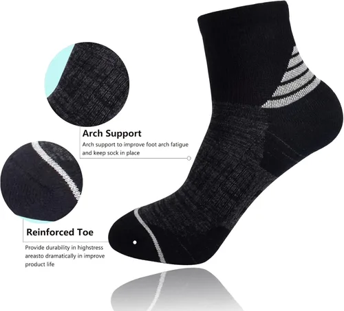 Miniatura 3 de J.WMEET Calcetines atléticos para mujer, calcetines acolchados para correr, senderismo, rendimiento, de algodón, paquete de 6