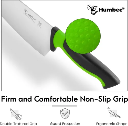 Miniatura 6 de Cuchillo de chef de 10 pulgadas, hoja de acero inoxidable de alto carbono certificada NSF – Mango ergonómico codificado por colores, cuchillo