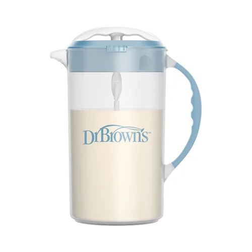 Miniatura 2 de Dr. Brown's Jarra mezcladora de fórmula para bebés con tapón ajustable, tapa de bloqueo y boquilla sin goteo, 36 onzas, sin BPA, azul, (paquete de 6)