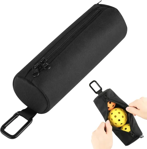 Cosmos Soporte para pelotas de pickleball, bolsa de almacenamiento portátil con gancho, bolsa de accesorios de viaje con capacidad para 3 bolas de