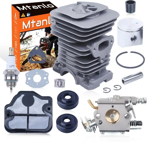 Kit de carburador de pistón de cilindro de 1.575 in para motosierra Husqvarna 142 141 137 136 530069941, 530071987, 530019172, 530035482, 530029811,