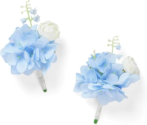 Miniatura 9 de Boutonnieres de aliento de bebé para hombre, juego de 2, blanco natural para novio y padrinos de boda con pin para boda rústica de otoño, vintage