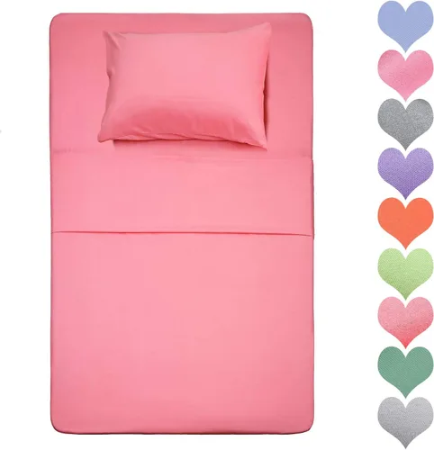 Miniatura 27 de Best Season Juego de sábanas de algodón tamaño individual (color amarillo) 3 piezas, juego de sábanas 100% algodón con funda de almohada sobre