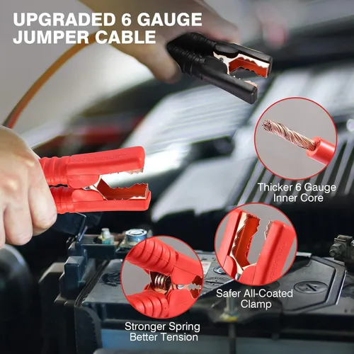 Miniatura 2 de Kit de emergencia en carretera para automóvil con cables de puente, kits de asistencia lateral de seguridad para vehículos, kit de automóvil