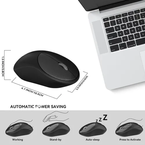 Miniatura 5 de FD iK6630 - Combo de teclado y mouse inalámbricos, 2.4 GHz, lindo juego de teclas redondas inalámbricas, ahorro de energía, silencioso y delgado