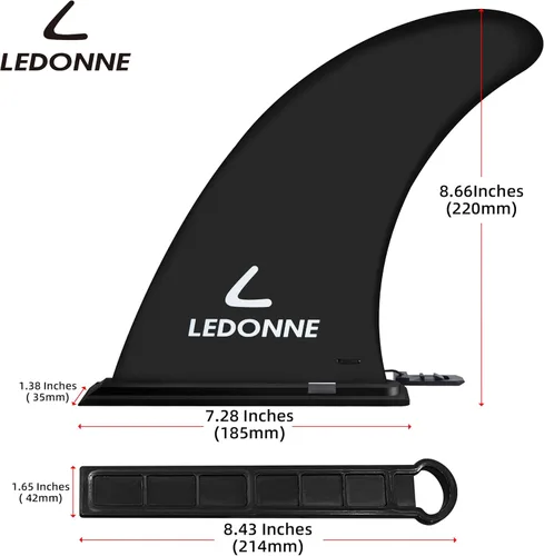 Miniatura 2 de LEDONNE Aleta de centro de surf y SUP de 9 pulgadas, 2 piezas (USD 4.99/1 piezas) con 1 pin adicional Instalación sin herramienta-Aleta de 9