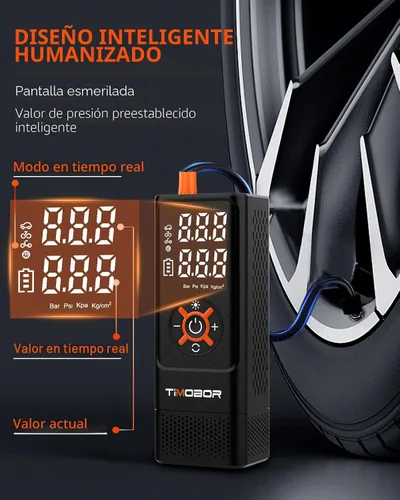 Miniatura 3 de Inflador de neumáticos, compresor de aire portátil para automóvil/SUV, bomba de aire Timobor 60s para neumáticos de automóvil con medidor de presión