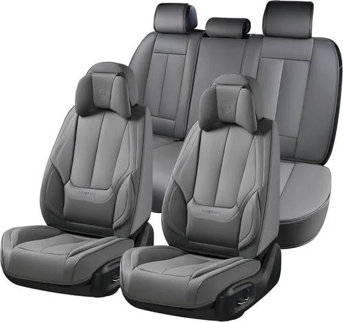 Miniatura 104 de Coverado Juego completo de fundas de asiento de automóvil, fundas de asiento para automóviles, fundas de asiento de coche beige para asientos