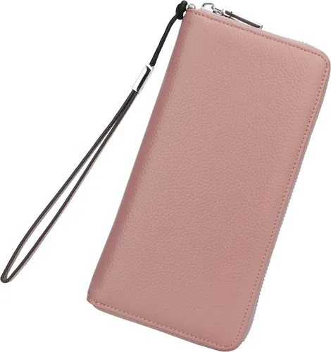 Miniatura 67 de Lavemi Pequeña cartera compacta para mujer, con bloqueo RFID, de piel auténtica, plegable, con ventanas de identificación