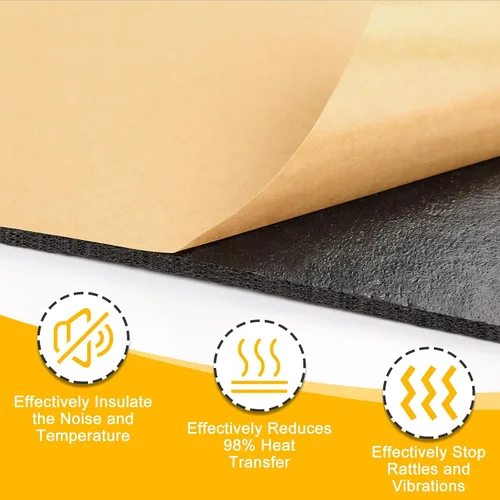 Miniatura 4 de VOISEN Material de Amortiguamiento de Sonido para Autos, Alfombrilla de Amortiguamiento de Sonido de 0.157 Pulgadas (4 mm) de 36 Pies Cuadrados