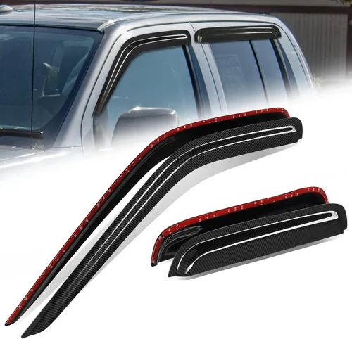 Miniatura 53 de Auto Dynasty 4 piezas viseras de ventana con patrón de fibra de carbono compatibles con Chrysler PT Cruiser 2001-2010, deflectores de ventana